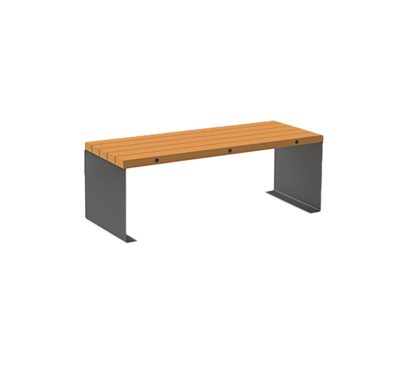 Table en bois avec pieds excentrés - mobilier urbain Table en bois avec pieds excentrés - mobilier urbain