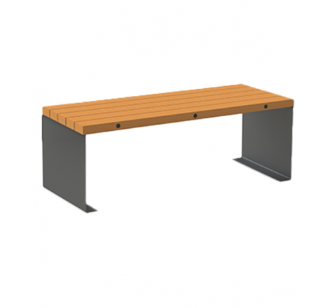 Table en bois avec pieds excentrés - mobilier urbain