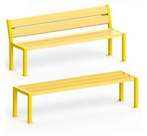 Banc extérieur en bois pour écoles primaires