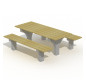 Table pique-nique design bois pin et pieds béton armé