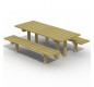 Table pique-nique en Bois de Pin avec Pieds Solides