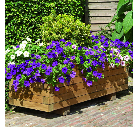 Bac à fleurs rectangulaire en bois