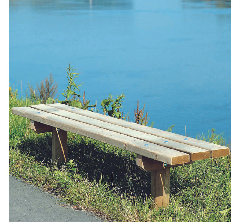 Banc sans dossier à sceller en pin du Nord
