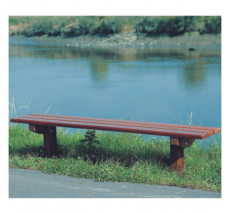 Banc sans dossier à sceller – Bois tropical