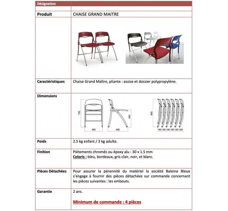 Chaise Grand Maître
