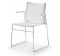 Chaise High Design avec dossier résille et avec accoudoirs ROUGE