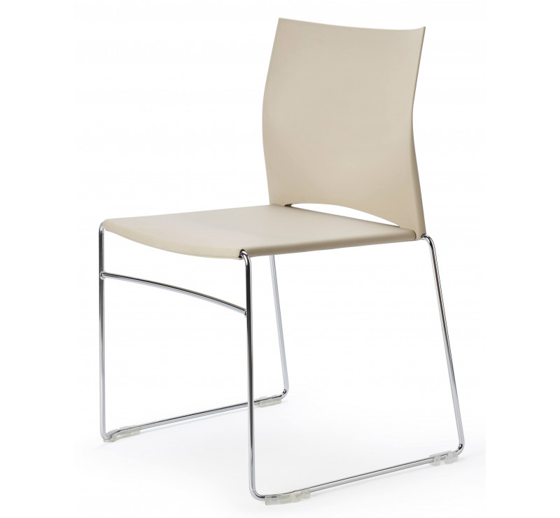 Chaise High Design BEIGE SABLE avec assise coussin