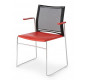 Chaise High Design avec dossier résille et avec accoudoirs ROUGE