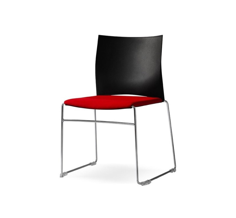 Chaise High Design ROUGE avec assise coussin