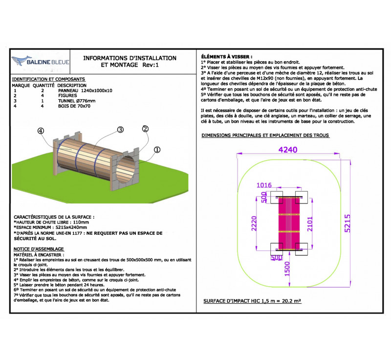 Le tunnel jeu extérieur pour enfants