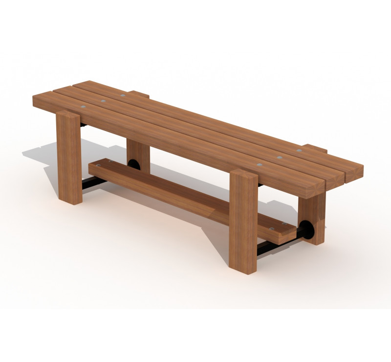 Banquette en bois tropical