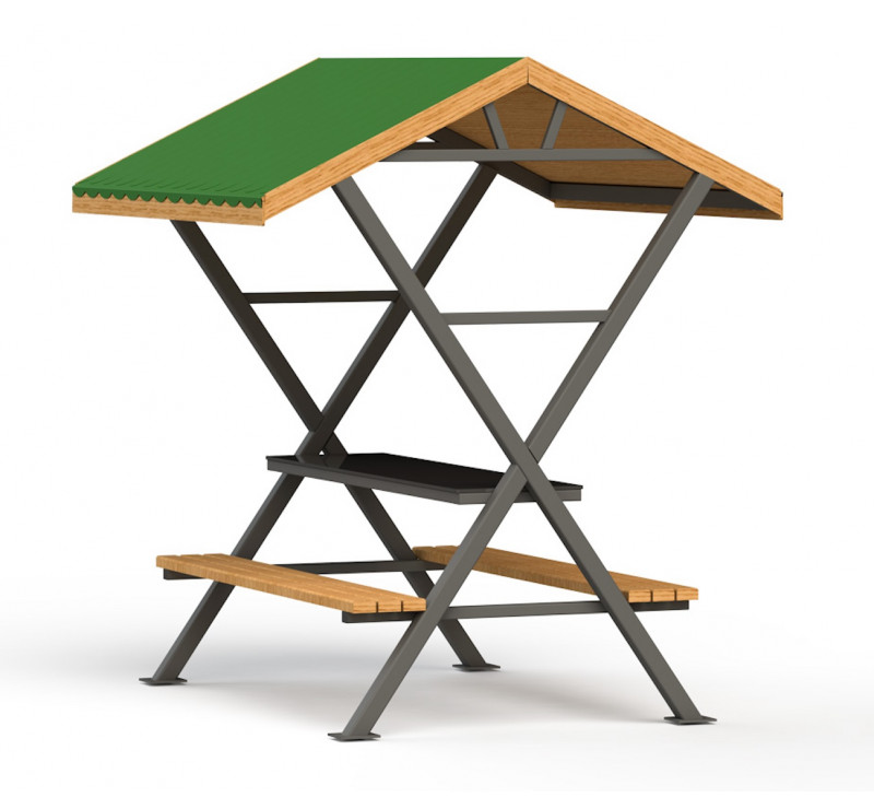Table de pique-nique couverte