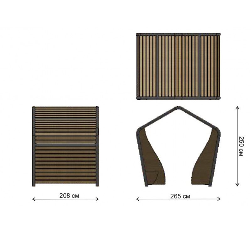 Abri avec banquettes