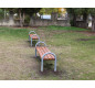 Lot de 8 banquettes en bois et métal Longueur 180 cm