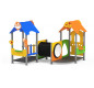 Double cabane avec tunnel pour aire de jeux