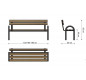 Lot de 8 bancs en bois et métal Longueur 120 cm