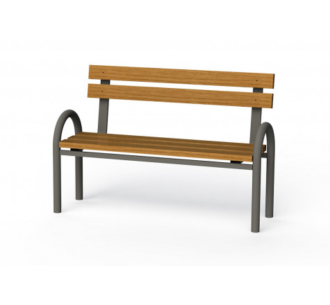 Banc public bois et métal