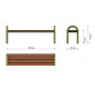 Lot de 8 banquettes en bois et métal Longueur 160 cm