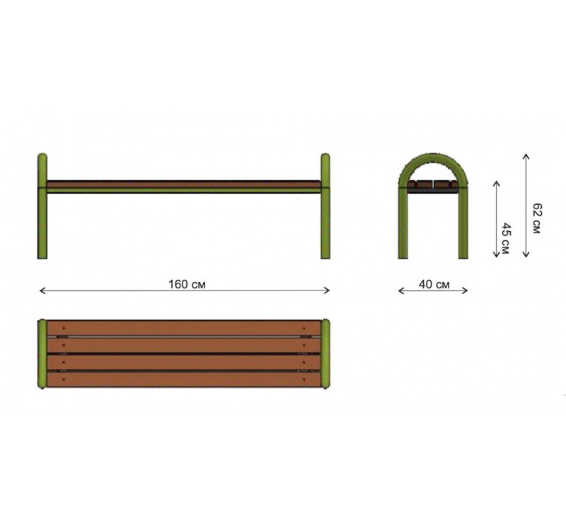 Lot de 8 banquettes en bois et métal Longueur 180 cm