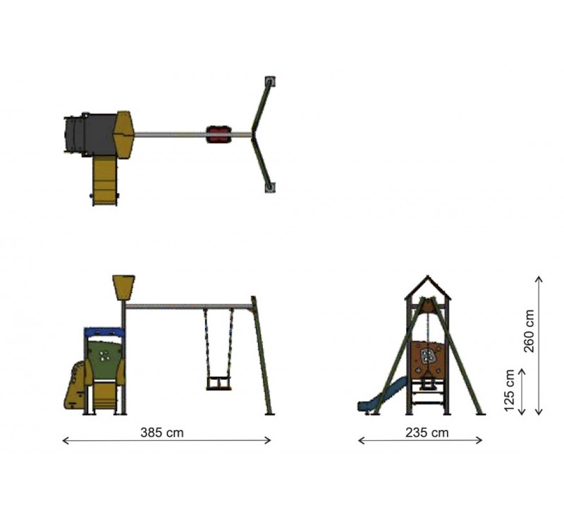 Jeu de plein air toboggan et balançoire pour enfants de 0 à 6 ans
