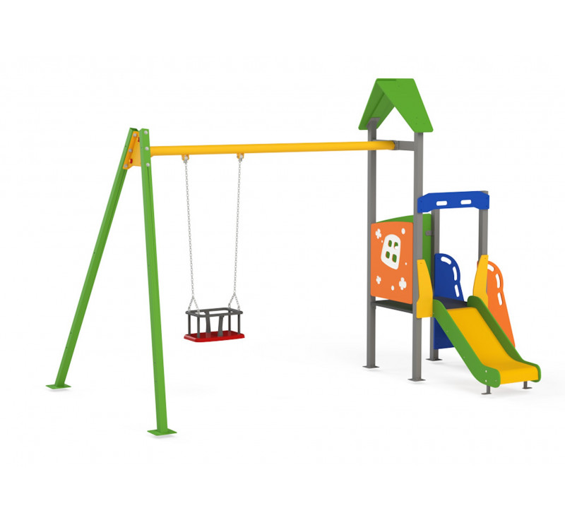 Jeu de plein air toboggan et balançoire pour enfants de 0 à 6 ans