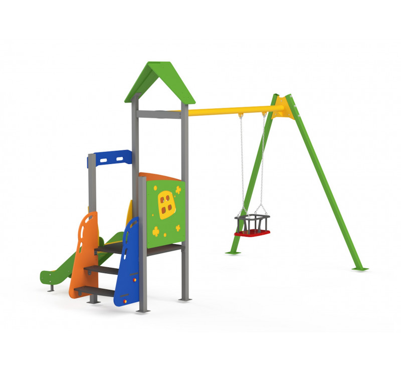 Jeu de plein air toboggan et balançoire pour enfants de 0 à 6 ans