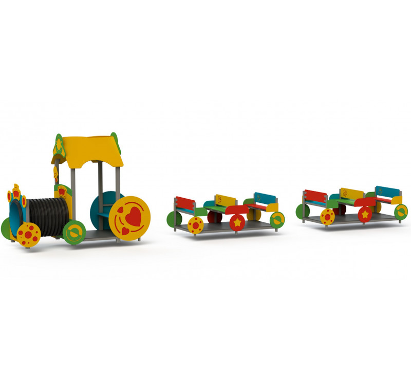 Le train avec ses wagonnets pour enfants de 0 à 6 ans