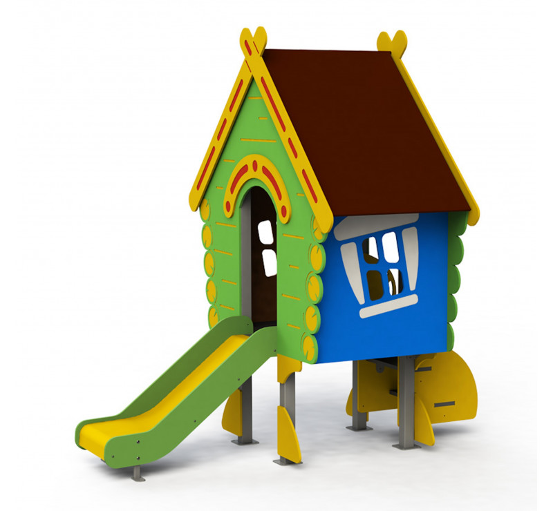 La cabane suspendue avec son toboggan