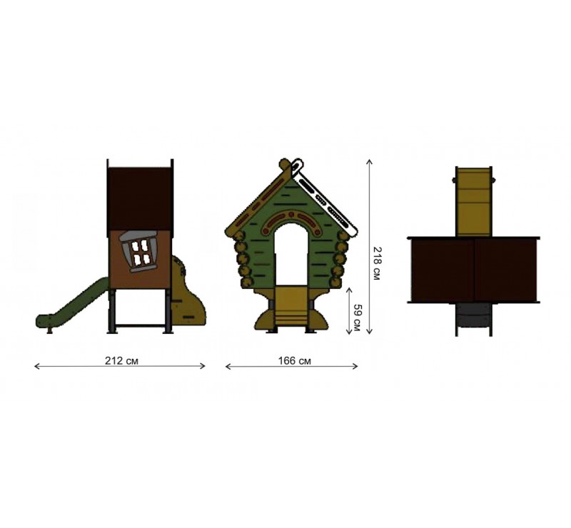 La cabane suspendue avec son toboggan