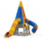 La pyramide du roi soleil| Aire de jeux à doubles toboggans tubulaires