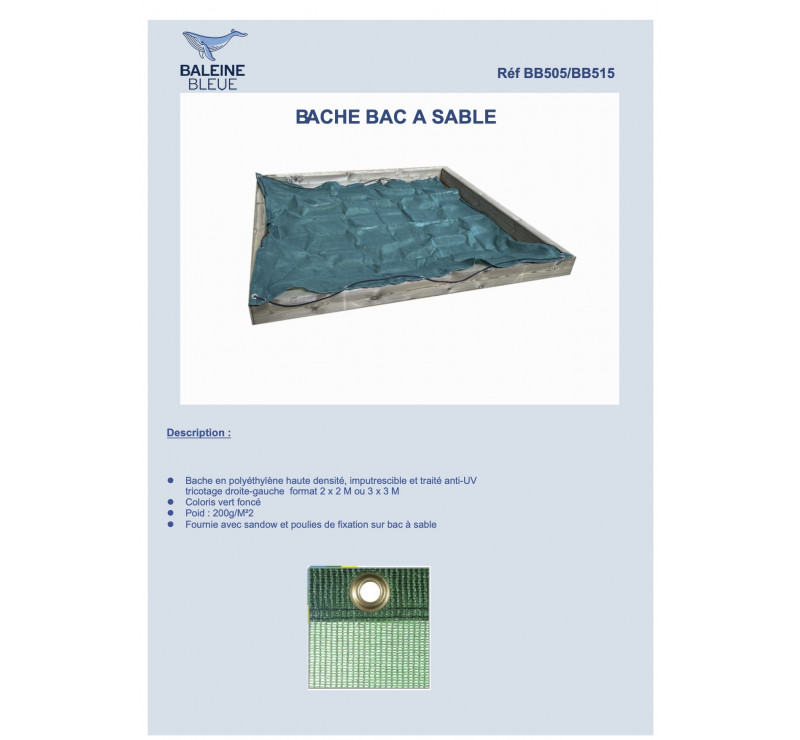 Bac à sable pour écoles 3 m x 3 m