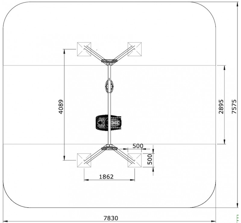Portique balançoire 1 nacelle PMR pour tous les âges + 1 nacelle bébé