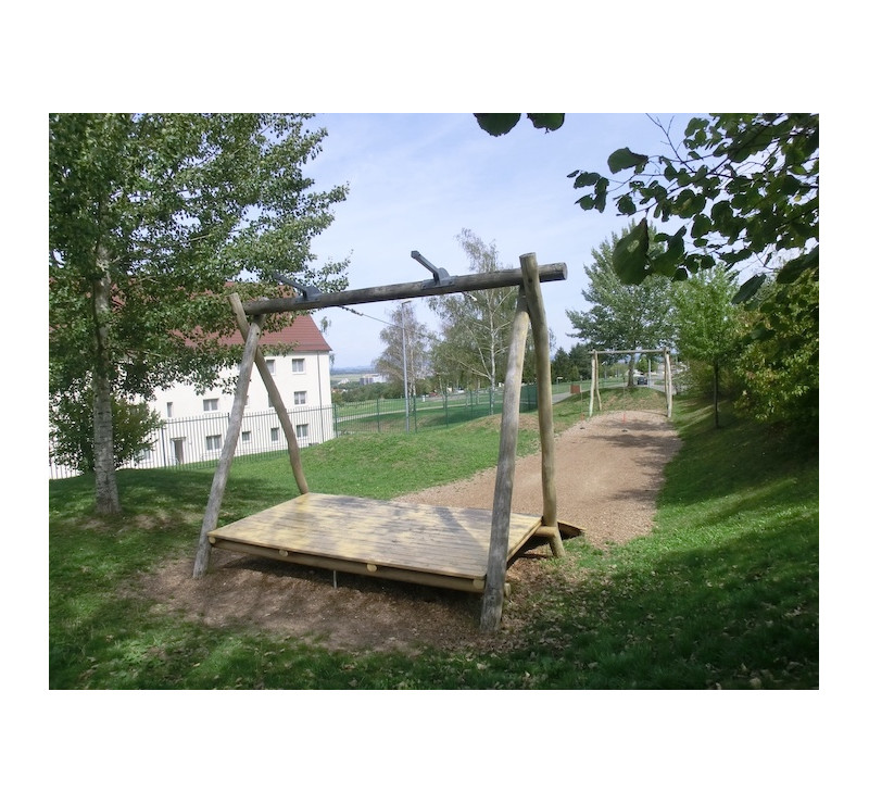 Tyrolienne double en bois de robinier 50 m