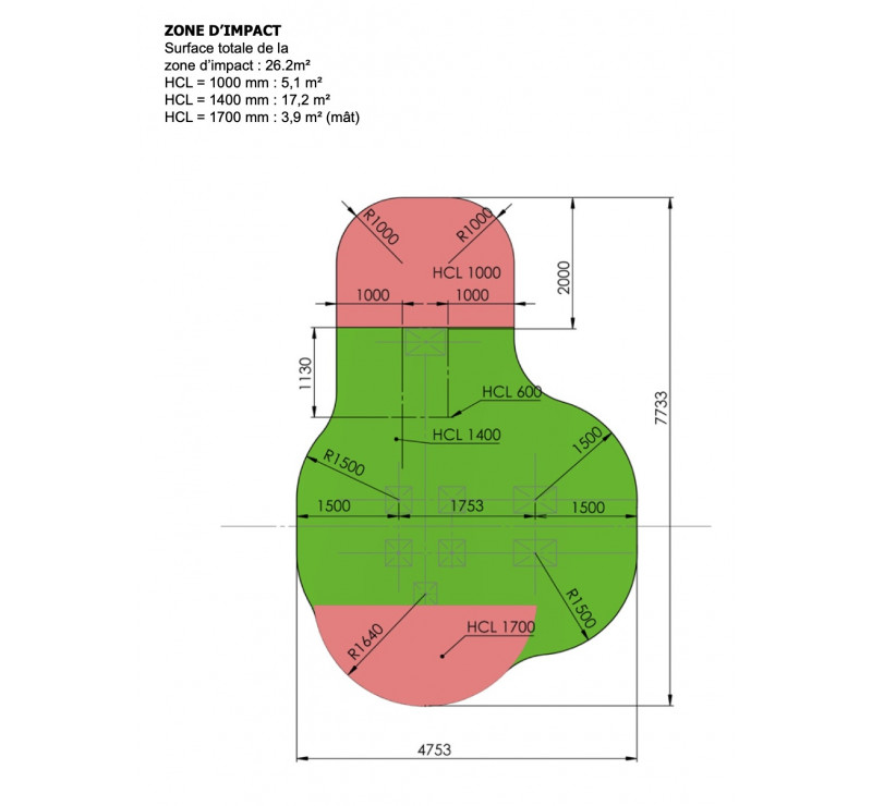 Jeu extérieur pour parc public 3 à 12 ans