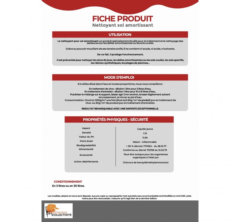 Nettoyant pour sols amortissants Nettoyant pour sols amortissants