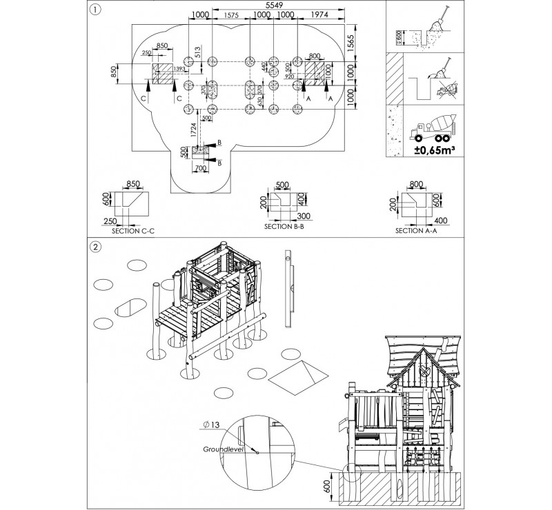 La maison magique en bois de robinier modèle de base sans option