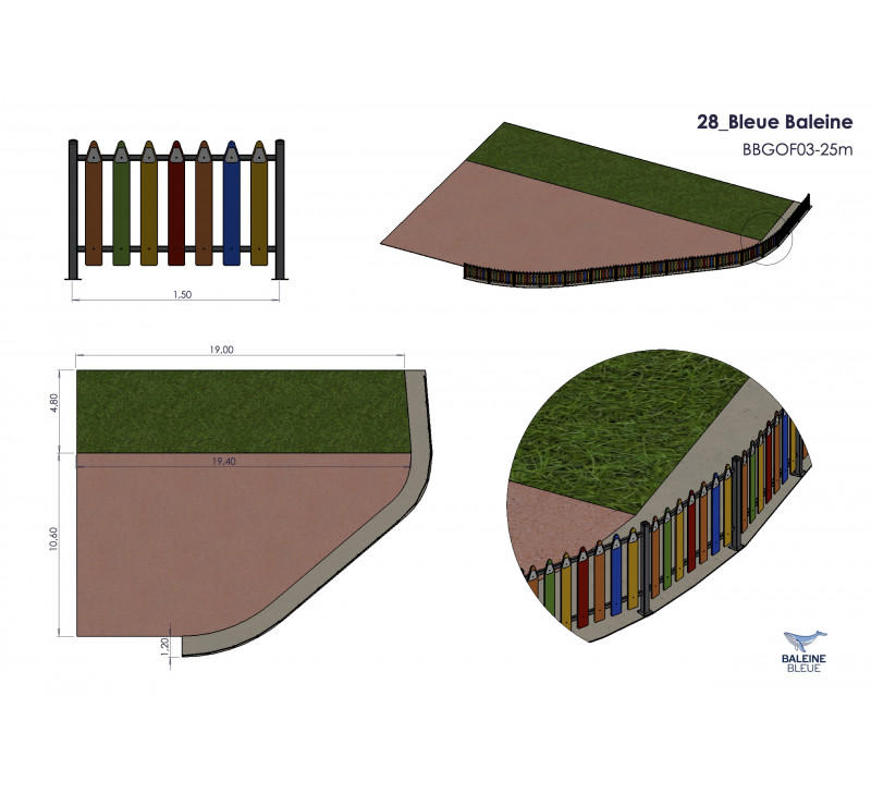 Barrière et portillon aire de jeux crayons