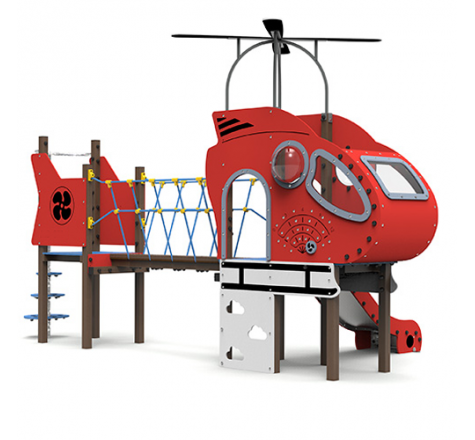 Hélicoptère ludique extérieur pour aire de jeux enfants