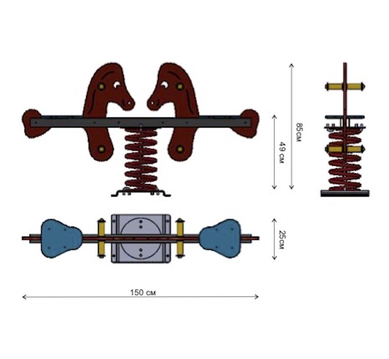 Jeu sur ressort les chevaux