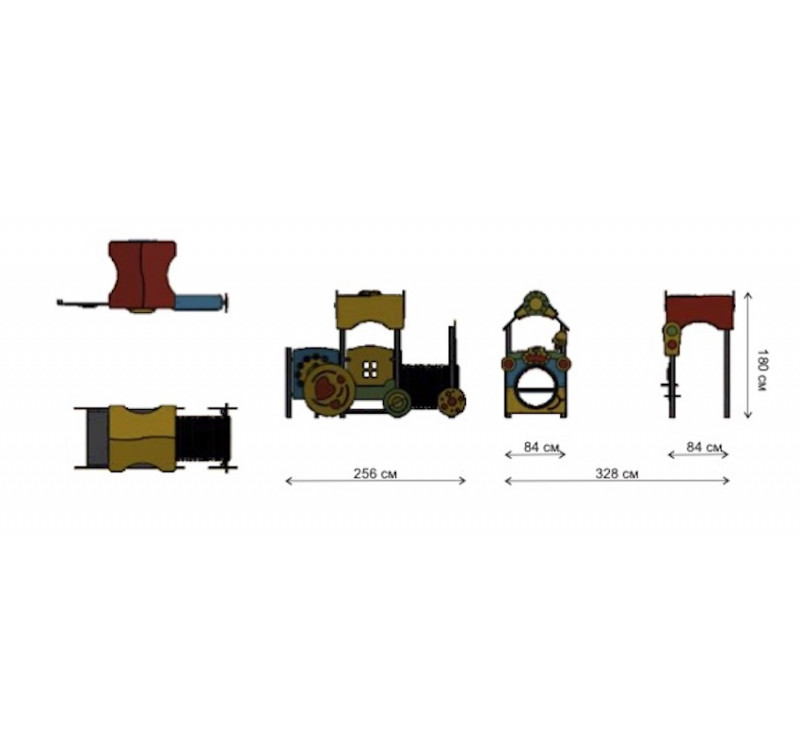 La locomotive et la maison de jeux pour enfants de 0 à 6 ans