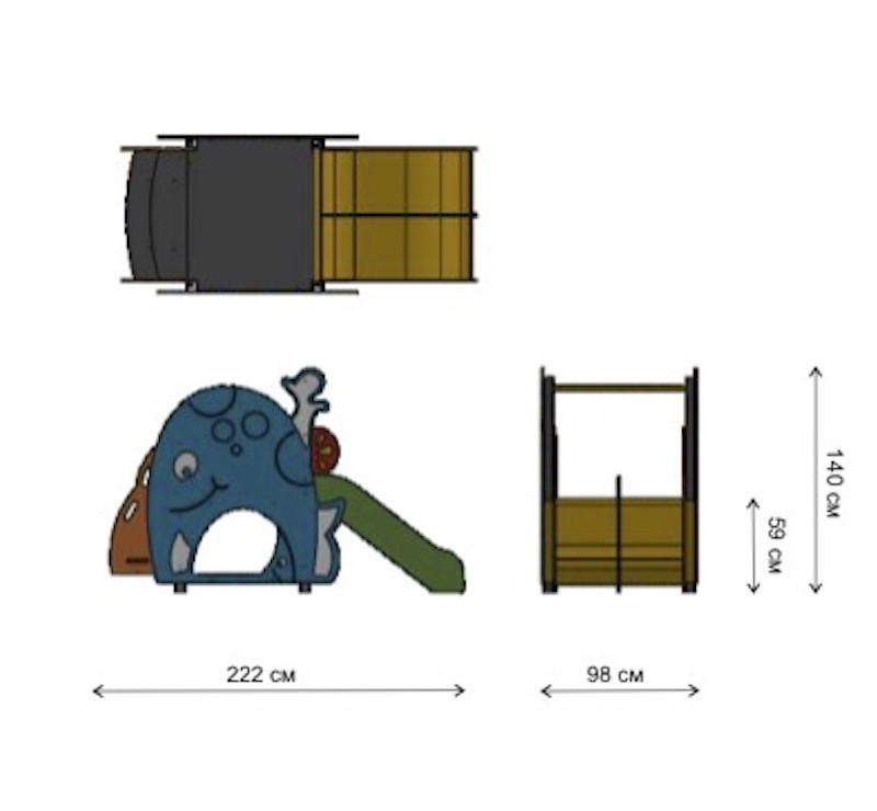 Toboggan baleine pour les enfants âgés de 0 à 6 ans