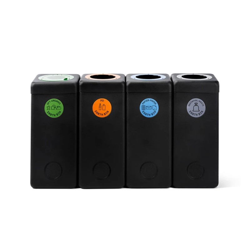 Poubelle de tri 60L en plastique recyclé