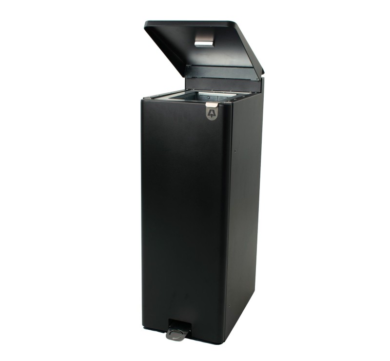 Sanibac Noir Poubelle à pédale professionnelle 60L en aluminium recyclable