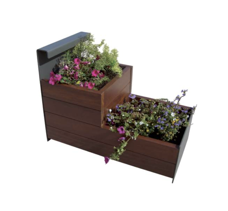 Jardinières en bois collectivité