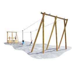 Tyrolienne Bois lamellé-collé 20 m