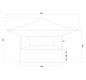 Stand abri buvette, Abri buvette 3 x 3 m, Abri buvette avec 3 comptoirs, Abri buvette avec comptoir