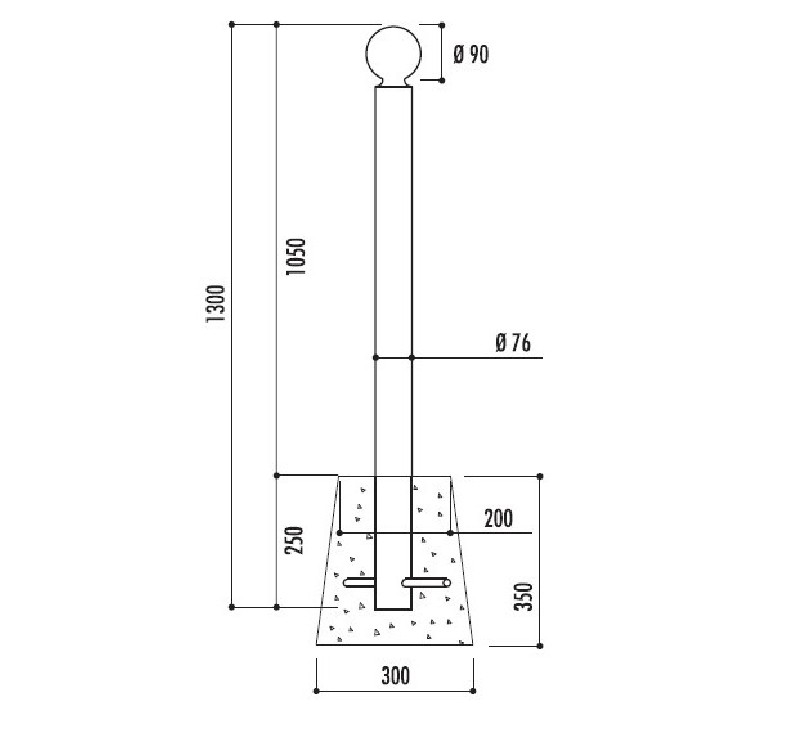 Potelets fixes : Ø 76 ou Ø 114