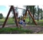 Portique balançoire bois collectif 2 places pour aire de jeux