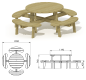 🌳 Table de pique-nique ronde | Table extérieure pour enfants