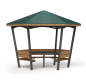 Banquettes avec toit, Gloriette pour professionnel, Abri de rue, Abri avec banquettes